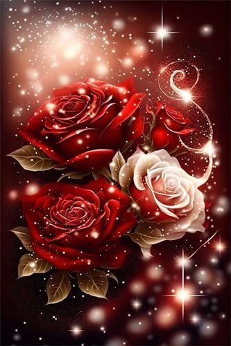 Klassische Puzzles, Puzzle für Erwachsene 300 Teile, Pink Red Roses Farbenfrohes Puzzle für Erwachsene und Kinder 38 x 26 cm Puzzlespiele Geschenke für Frauen, Geschenke für Männer von QiHon