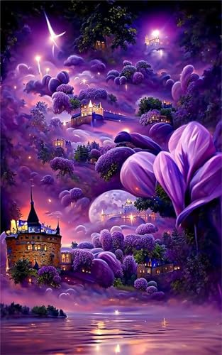 Klassische Puzzles, Puzzle für Erwachsene 300 Teile, Purple Castle Farbenfrohes Puzzle für Erwachsene und Kinder 40 x 28 cm Puzzlespiele Geschenke für Frauen, Geschenke für Männer von QiHon