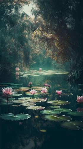 Klassische Puzzles, Puzzle für Erwachsene 300 Teile, Rosa Lotus Teich Farbenfrohes Puzzle für Erwachsene und Kinder 40 x 28 cm Puzzlespiele Geschenke für Frauen, Geschenke für Männer von QiHon