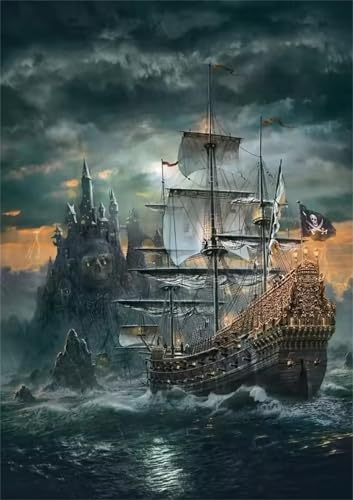 Klassische Puzzles, Puzzle für Erwachsene 300 Teile, Sailboat Waves Farbenfrohes Puzzle für Erwachsene und Kinder 38 x 26 cm Puzzlespiele Geschenke für Frauen, Geschenke für Männer von QiHon