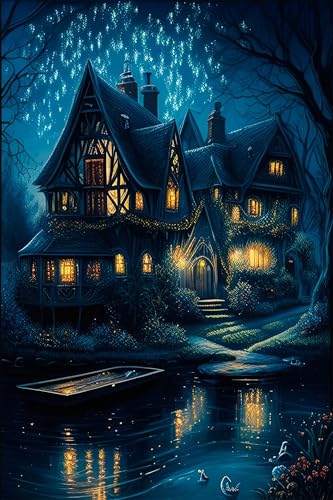 Klassische Puzzles, Puzzle für Erwachsene 300 Teile, Starry Night Lodge Farbenfrohes Puzzle für Erwachsene und Kinder 38 x 26 cm Puzzlespiele Geschenke für Frauen, Geschenke für Männer von QiHon