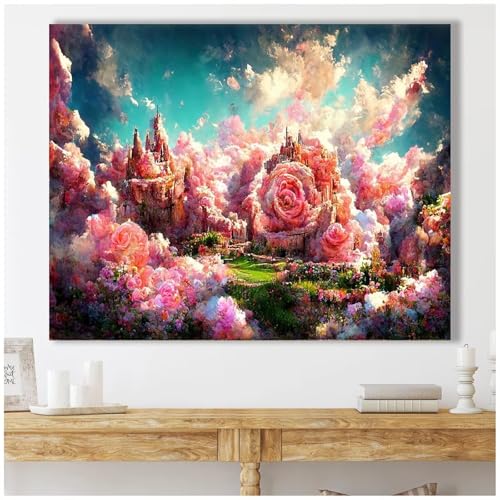 Klassische Puzzles, Puzzle für Erwachsene 500 Teile, Abstract Pink Rose Farbenfrohes Puzzle für Erwachsene und Kinder 52 x 38 cm Puzzlespiele Geschenke für Frauen, Geschenke für Männer von QiHon