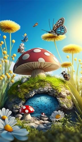 Klassische Puzzles, Puzzle für Erwachsene 500 Teile, Blütenpilz Farbenfrohes Puzzle für Erwachsene und Kinder 52 x 38 cm Puzzlespiele Geschenke für Frauen, Geschenke für Männer von QiHon