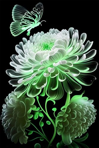 Klassische Puzzles, Puzzle für Erwachsene 500 Teile, Cyan Chrysanthemum Farbenfrohes Puzzle für Erwachsene und Kinder 52 x 38 cm Puzzlespiele Geschenke für Frauen, Geschenke für Männer von QiHon