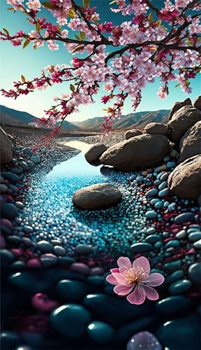 Klassische Puzzles, Puzzle für Erwachsene 500 Teile, Pink Flower Stream Farbenfrohes Puzzle für Erwachsene und Kinder 52 x 38 cm Puzzlespiele Geschenke für Frauen, Geschenke für Männer von QiHon