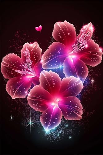 Klassische Puzzles, Puzzle für Erwachsene 500 Teile, Pink Hibiscus Flower Farbenfrohes Puzzle für Erwachsene und Kinder 52 x 38 cm Puzzlespiele Geschenke für Frauen, Geschenke für Männer von QiHon