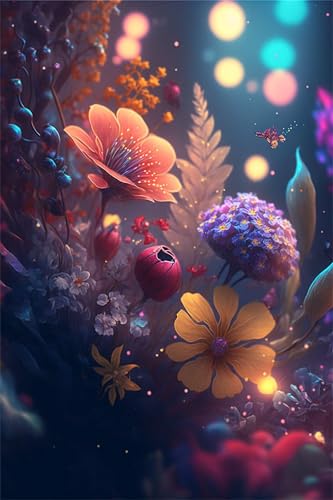 Klassische Puzzles, Puzzle für Erwachsene 500 Teile, Pink Purple Flowers Farbenfrohes Puzzle für Erwachsene und Kinder 52 x 38 cm Puzzlespiele Geschenke für Frauen, Geschenke für Männer von QiHon