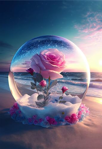 Klassische Puzzles, Puzzle für Erwachsene 500 Teile, Rose Beach Waves Farbenfrohes Puzzle für Erwachsene und Kinder 52 x 38 cm Puzzlespiele Geschenke für Frauen, Geschenke für Männer von QiHon
