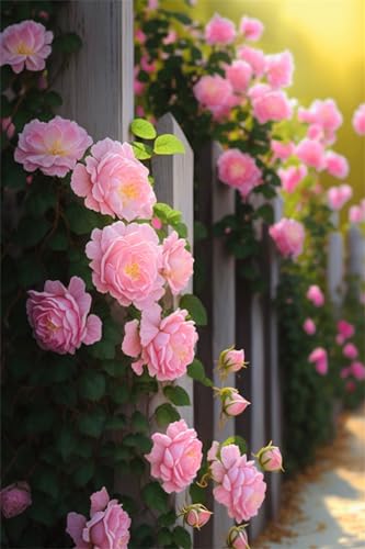 Klassische Puzzles, Puzzle für Erwachsene 500 Teile, Rose Pink Farbenfrohes Puzzle für Erwachsene und Kinder 52 x 38 cm Puzzlespiele Geschenke für Frauen, Geschenke für Männer von QiHon