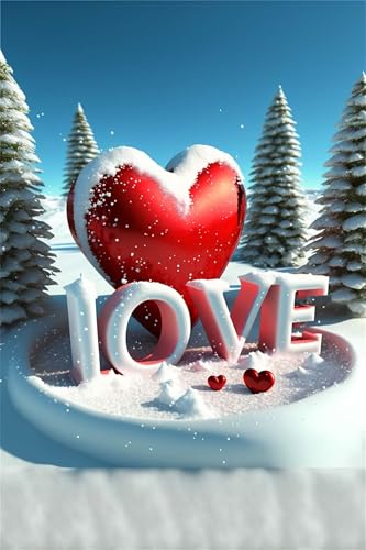 Klassische Puzzles, Puzzle für Erwachsene 500 Teile, Snowy Red Love Farbenfrohes Puzzle für Erwachsene und Kinder 52 x 38 cm Puzzlespiele Geschenke für Frauen, Geschenke für Männer von QiHon