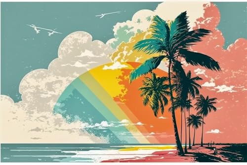 Klassische Puzzles, Puzzle für Erwachsene 500 Teile, Tropical Plants Landscape Farbenfrohes Puzzle für Erwachsene und Kinder 52 x 38 cm Puzzlespiele Geschenke für Frauen, Geschenke für Männer von QiHon