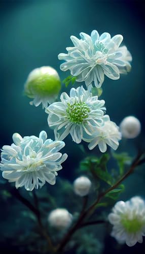 Klassische Puzzles, Puzzle für Erwachsene 500 Teile, White Chrysanthemums Farbenfrohes Puzzle für Erwachsene und Kinder 52 x 38 cm Puzzlespiele Geschenke für Frauen, Geschenke für Männer von QiHon