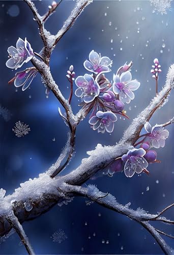 Klassische Puzzles, Puzzle für Erwachsene 500 Teile, Winter Plum Blossom Farbenfrohes Puzzle für Erwachsene und Kinder 52 x 38 cm Puzzlespiele Geschenke für Frauen, Geschenke für Männer von QiHon