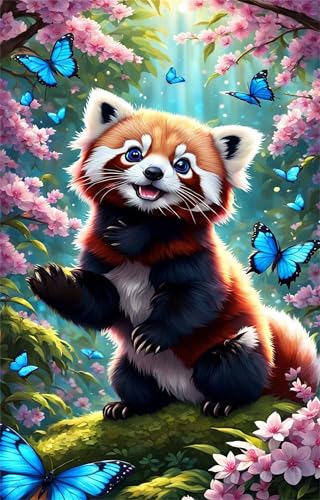 Puzzle 100 Teile Blume Kleiner Panda Schmetterling 40 x 28 cm Puzzles für Erwachsene Herausforderndes Rätsel Lernspiel für Die Ganze Familie Geschenke für Frauen Männer 100 Teile Puzzle von QiHon