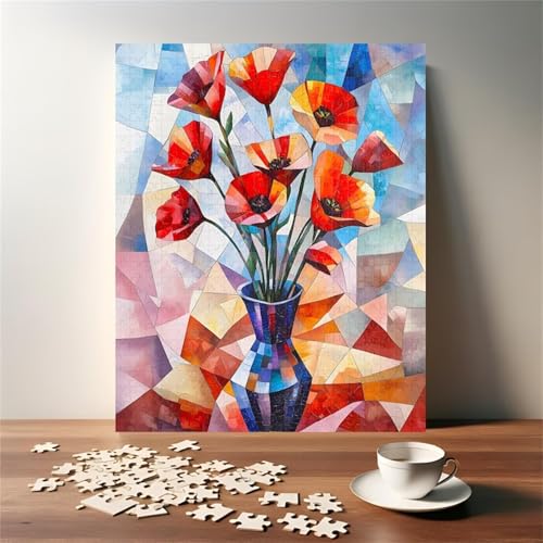 Puzzle 100 Teile Blumenvase 40 x 28 cm Puzzles für Erwachsene Herausforderndes Rätsel Lernspiel für Die Ganze Familie Geschenke für Frauen Männer 100 Teile Puzzle von QiHon
