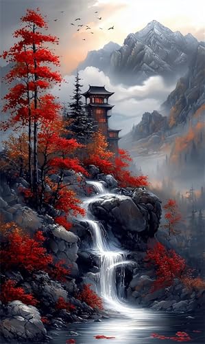 Puzzle 100 Teile Gebirge Baum Wasserfall 40 x 28 cm Puzzles für Erwachsene Herausforderndes Rätsel Lernspiel für Die Ganze Familie Geschenke für Frauen Männer 100 Teile Puzzle von QiHon