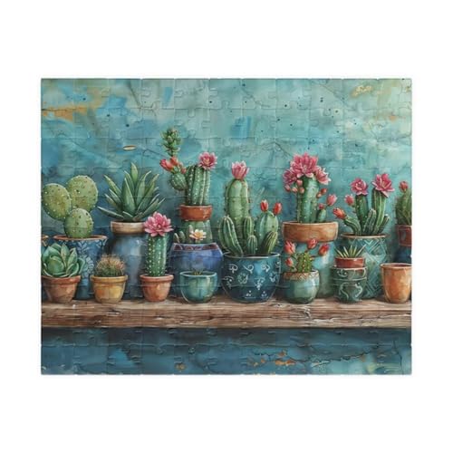 Puzzle 100 Teile Kaktusblüten 40 x 28 cm Puzzles für Erwachsene Herausforderndes Rätsel Lernspiel für Die Ganze Familie Geschenke für Frauen Männer 100 Teile Puzzle von QiHon