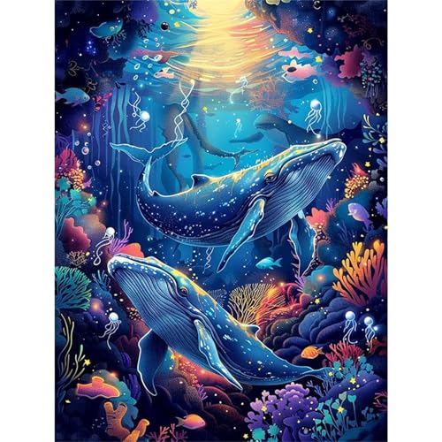 Puzzle 1000 Teile Blauwal, Puzzle Erwachsene 75 x 50 cm, Herausforderndes Rätsel, Puzzlespiele für Die Ganze Familie, Klassische Puzzles für Erwachsene 1000 Teile von QiHon