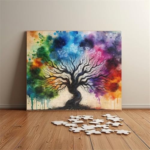 Puzzle 1000 Teile Erwachsene Aquarellbäume 75 x 50 cm Puzzles für Erwachsene Pädagogisches Spiel Herausforderung Spielzeug Impossible Puzzle 1000 Teile Puzzles von QiHon