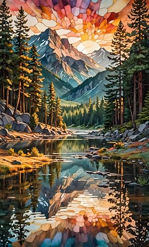 Puzzle 1000 Teile Erwachsene Berge Wälder Flüsse 75 x 50 cm Puzzles für Erwachsene Pädagogisches Spiel Herausforderung Spielzeug Impossible Puzzle 1000 Teile Puzzles von QiHon