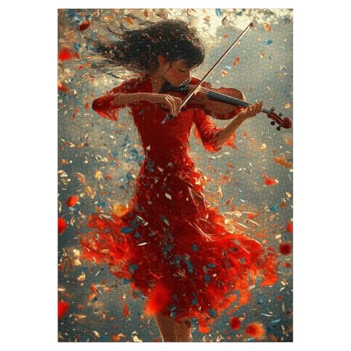 Puzzle 1000 Teile Erwachsene Süße Mädchengitarre 75 x 50 cm Puzzles für Erwachsene Pädagogisches Spiel Herausforderung Spielzeug Impossible Puzzle 1000 Teile Puzzles von QiHon