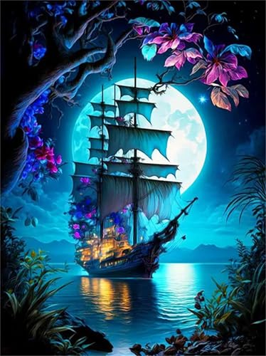 Puzzle 1000 Teile Segelboot Mond, Puzzle Erwachsene 75 x 50 cm, Herausforderndes Rätsel, Puzzlespiele für Die Ganze Familie, Klassische Puzzles für Erwachsene 1000 Teile Puzzle 1000 Teile Segelboot Mond, Puzzle Erwachsene 75 x 50 cm, Herausforderndes Rätsel, Puzzlespiele für Die Ganze Familie, Klassische Puzzles für Erwachsene 1000 Teile von QiHon
