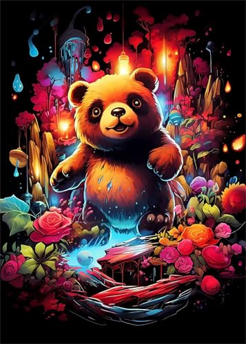 Puzzle 120 Teile Erwachsene Bärenblumen 25 x 20 cm Puzzles für Erwachsene Pädagogisches Spiel Herausforderung Spielzeug Impossible Puzzle 120 Teile Puzzles von QiHon