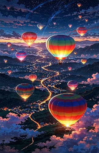 Puzzle 120 Teile Erwachsene Heißluftballon 25 x 20 cm Puzzles für Erwachsene Pädagogisches Spiel Herausforderung Spielzeug Impossible Puzzle 120 Teile Puzzles von QiHon