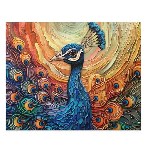 Puzzle 120 Teile Erwachsene Pfau 25 x 20 cm Puzzles für Erwachsene Pädagogisches Spiel Herausforderung Spielzeug Impossible Puzzle 120 Teile Puzzles von QiHon