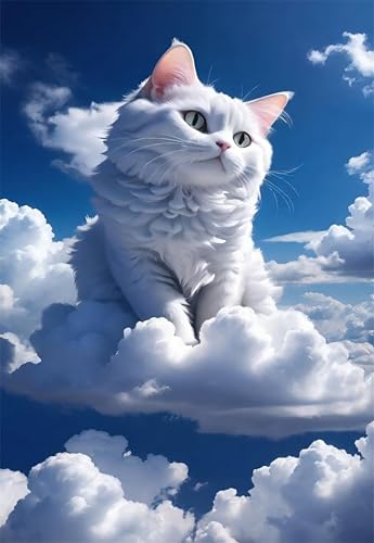 Puzzle 120 Teile Erwachsene Weiße Wolken Kätzchen 25 x 20 cm Puzzles für Erwachsene Pädagogisches Spiel Herausforderung Spielzeug Impossible Puzzle 120 Teile Puzzles von QiHon