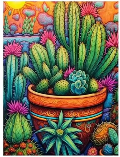Puzzle 120 Teile Kaktuslandschaft, Puzzle Erwachsene 25 x 20 cm, Herausforderndes Rätsel, Puzzlespiele für Die Ganze Familie, Klassische Puzzles für Erwachsene 120 Teile von QiHon