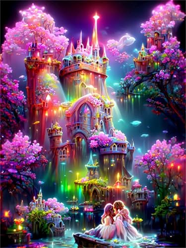 Puzzle 120 Teile Lila Traumschloss, Puzzle Erwachsene 25 x 20 cm, Herausforderndes Rätsel, Puzzlespiele für Die Ganze Familie, Klassische Puzzles für Erwachsene 120 Teile von QiHon