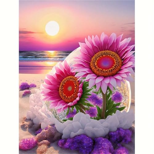Puzzle 120 Teile Sonnenuntergang Strand Sonnenblume, Puzzle Erwachsene 25 x 20 cm, Herausforderndes Rätsel, Puzzlespiele für Die Ganze Familie, Klassische Puzzles für Erwachsene 120 Teile von QiHon
