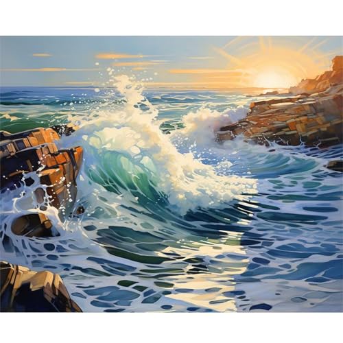 Puzzle 120 Teile Sonnenuntergangswellen, Puzzle Erwachsene 25 x 20 cm, Herausforderndes Rätsel, Puzzlespiele für Die Ganze Familie, Klassische Puzzles für Erwachsene 120 Teile Puzzle 120 Teile Sonnenuntergangswellen, Puzzle Erwachsene 25 x 20 cm, Herausforderndes Rätsel, Puzzlespiele für Die Ganze Familie, Klassische Puzzles für Erwachsene 120 Teile von QiHon
