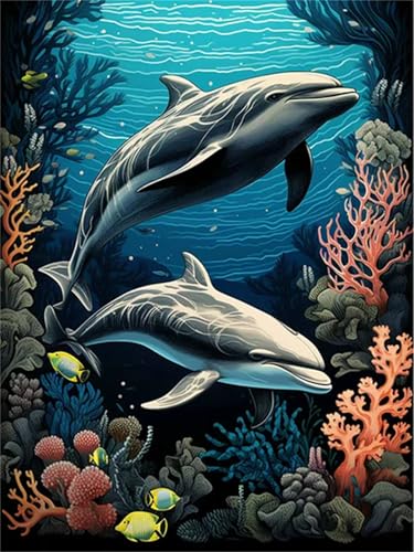 Puzzle 120 Teile Tier Delphin, Puzzle Erwachsene 25 x 20 cm, Herausforderndes Rätsel, Puzzlespiele für Die Ganze Familie, Klassische Puzzles für Erwachsene 120 Teile von QiHon