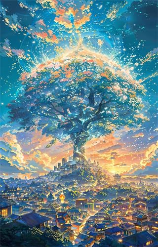 Puzzle 1200 Teile Baum des Lebens Stadt 75 x 50 cm Puzzles für Erwachsene Herausforderndes Rätsel Lernspiel für Die Ganze Familie Geschenke für Frauen Männer 1200 Teile Puzzle von QiHon