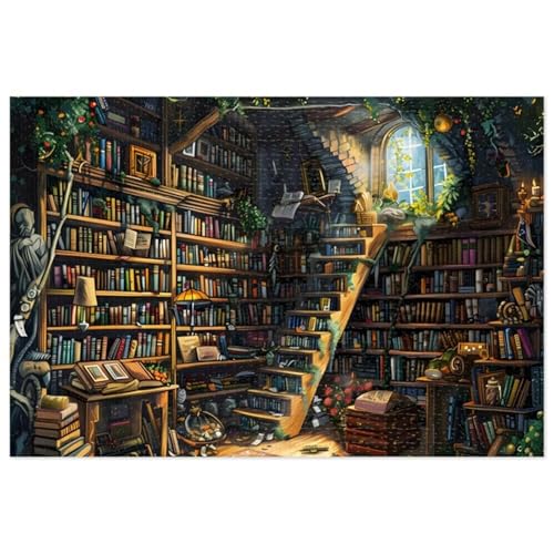 Puzzle 1200 Teile Buchhandlung 75 x 50 cm Puzzles für Erwachsene Herausforderndes Rätsel Lernspiel für Die Ganze Familie Geschenke für Frauen Männer 1200 Teile Puzzle von QiHon