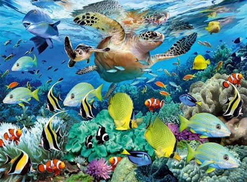 Puzzle 1200 Teile Meeresschildkröten Fische 75 x 50 cm Puzzles für Erwachsene Herausforderndes Rätsel Lernspiel für Die Ganze Familie Geschenke für Frauen Männer 1200 Teile Puzzle Puzzle 1200 Teile Meeresschildkröten Fische 75 x 50 cm Puzzles für Erwachsene Herausforderndes Rätsel Lernspiel für Die Ganze Familie Geschenke für Frauen Männer 1200 Teile Puzzle von QiHon