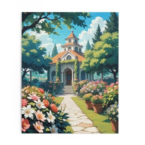 Puzzle 1200 Teile Schlossblumen 75 x 50 cm Puzzles für Erwachsene Herausforderndes Rätsel Lernspiel für Die Ganze Familie Geschenke für Frauen Männer 1200 Teile Puzzle von QiHon