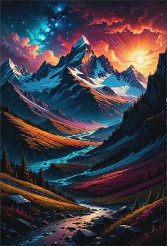 Puzzle 1200 Teile Sonnenaufgang Berg 75 x 50 cm Puzzles für Erwachsene Herausforderndes Rätsel Lernspiel für Die Ganze Familie Geschenke für Frauen Männer 1200 Teile Puzzle von QiHon