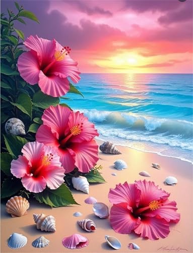 Puzzle 1200 Teile Sonnenaufgang Ozean Blumen 75 x 50 cm Puzzles für Erwachsene Herausforderndes Rätsel Lernspiel für Die Ganze Familie Geschenke für Frauen Männer 1200 Teile Puzzle von QiHon