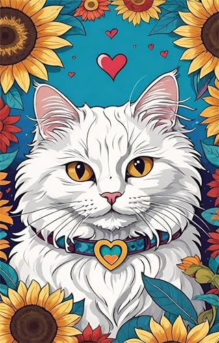 Puzzle 1200 Teile Sonnenblumen Katzen 75 x 50 cm Puzzles für Erwachsene Herausforderndes Rätsel Lernspiel für Die Ganze Familie Geschenke für Frauen Männer 1200 Teile Puzzle von QiHon