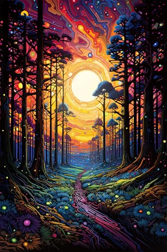 Puzzle 1200 Teile Sonnenuntergang Bäume 75 x 50 cm Puzzles für Erwachsene Herausforderndes Rätsel Lernspiel für Die Ganze Familie Geschenke für Frauen Männer 1200 Teile Puzzle von QiHon