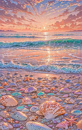 Puzzle 1200 Teile Sonnenuntergang Wellen Strand 75 x 50 cm Puzzles für Erwachsene Herausforderndes Rätsel Lernspiel für Die Ganze Familie Geschenke für Frauen Männer 1200 Teile Puzzle von QiHon