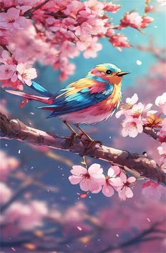 Puzzle 1314 Teile Erwachsene Rosa Blumen Vögel 75 x 50 cm Puzzles für Erwachsene Pädagogisches Spiel Herausforderung Spielzeug Impossible Puzzle 1314 Teile Puzzles von QiHon