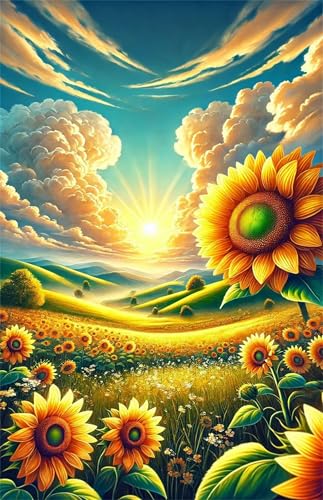 Puzzle 1314 Teile Erwachsene Sonnenblume Sonnenaufgang 75 x 50 cm Puzzles für Erwachsene Pädagogisches Spiel Herausforderung Spielzeug Impossible Puzzle 1314 Teile Puzzles von QiHon