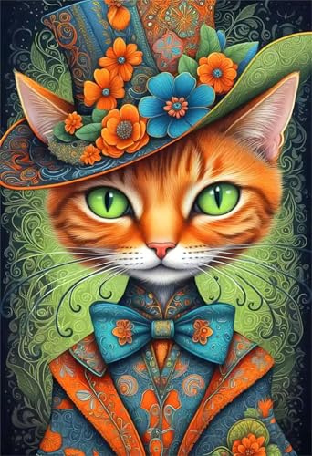 Puzzle 1314 Teile Erwachsene Tier Katze Blume 75 x 50 cm Puzzles für Erwachsene Pädagogisches Spiel Herausforderung Spielzeug Impossible Puzzle 1314 Teile Puzzles von QiHon