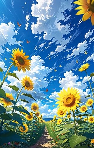 Puzzle 150 Teile Himmel Sonnenblume 35 x 25 cm Puzzles für Erwachsene Herausforderndes Rätsel Lernspiel für Die Ganze Familie Geschenke für Frauen Männer 150 Teile Puzzle von QiHon