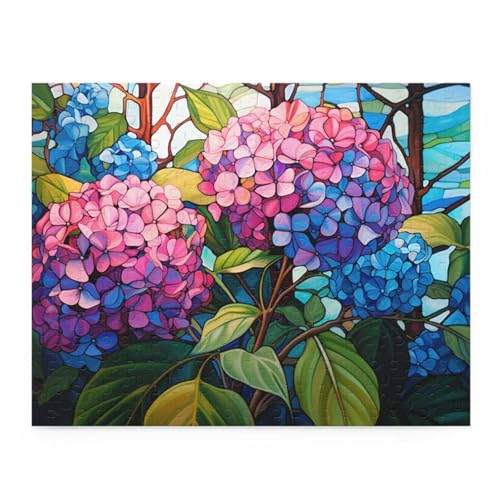 Puzzle 150 Teile Hortensien 35 x 25 cm Puzzles für Erwachsene Herausforderndes Rätsel Lernspiel für Die Ganze Familie Geschenke für Frauen Männer 150 Teile Puzzle von QiHon