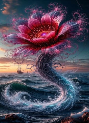 Puzzle 150 Teile Meereswellen Blumen 35 x 25 cm Puzzles für Erwachsene Herausforderndes Rätsel Lernspiel für Die Ganze Familie Geschenke für Frauen Männer 150 Teile Puzzle von QiHon